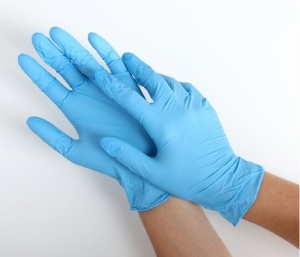 Перчатки нитриловые "SENSITIVE" без талька, голубые, размер S